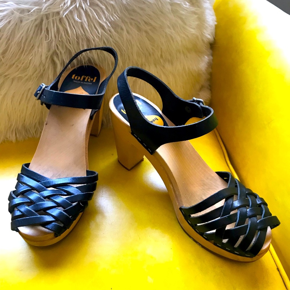 Swedish Hasbeens Toffel Heels, Sandals, 38 EU/8 US